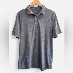 Lululemon Men’s Evolution Polo Shirt Gray Stripe Size Small performance